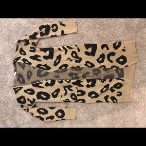 Angashion leopard duster/cardigan